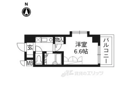 ラナップスクエア京都北野(1K/4階)の間取り写真