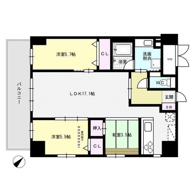 PALAIS FELICIA(3LDK/2階)の間取り写真