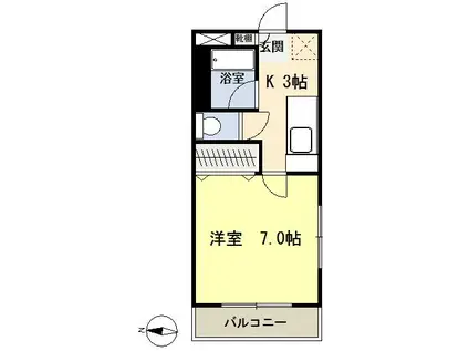 グランベイラ庄子(1K/3階)の間取り写真