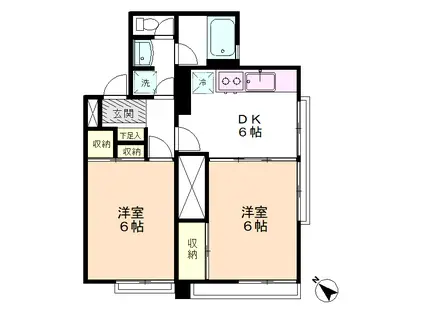 馬込マンション(2DK/3階)の間取り写真