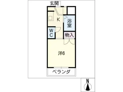 ブルームてんま(1K/2階)の間取り写真