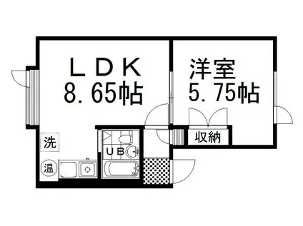 エスコート芦野(1LDK/2階)の間取り写真