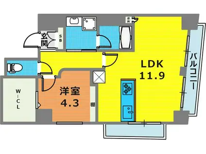 LUMINA(1LDK/5階)の間取り写真