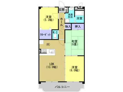 ベネッセ米野(3LDK/1階)の間取り写真