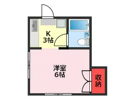 ハイツ初石(1K/1階)の間取り写真