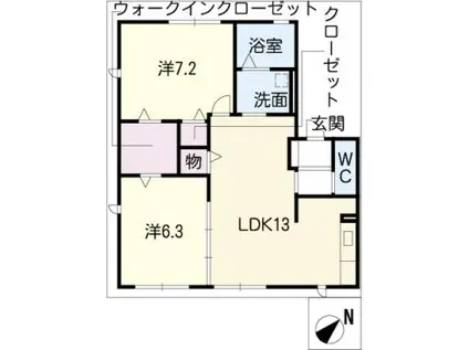LAVANDE A(2LDK/1階)の間取り写真