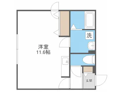 COFFRET月寒(ワンルーム/3階)の間取り写真