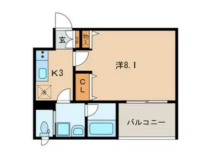 ALVINESS KEI(1K/3階)の間取り写真