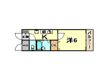 グランディア摩耶LEGEND(1K/4階)の間取り写真