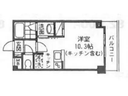 ラフィネ小竹向原(1K/3階)の間取り写真