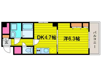HUGE1(1DK/8階)の間取り写真