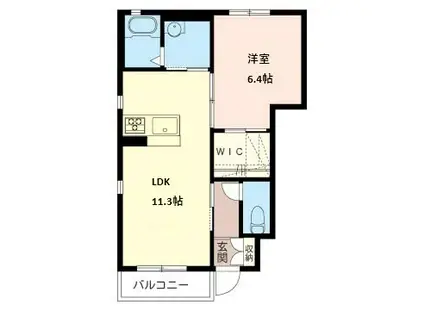 ファイン・クライス(1LDK/1階)の間取り写真