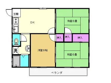 サンハウス戸塚(3DK/2階)の間取り写真