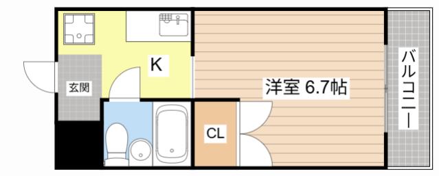 コープセントラII(1K/1階)の間取り写真