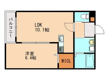 LILIA飯塚(1LDK/2階)の間取り写真