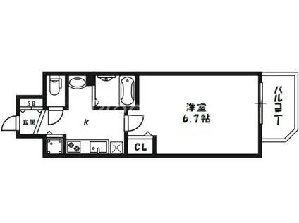 インザグレイス梅田北(1K/5階)の間取り写真