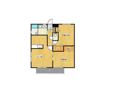 ロングフィールド(2LDK/1階)の間取り写真