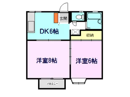 エトワール(2DK/2階)の間取り写真