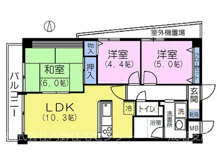 MARUNI BLDG(3LDK/2階)の間取り写真