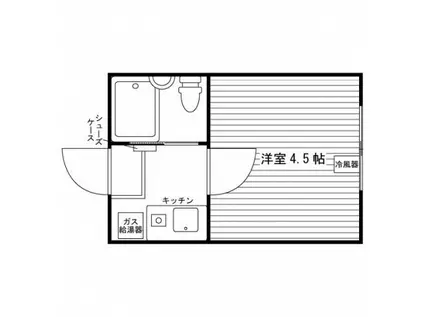 ハイネス大手町A(1K/2階)の間取り写真