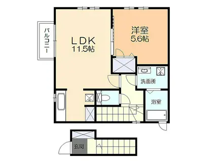 フローリッシュ日吉(1LDK/2階)の間取り写真