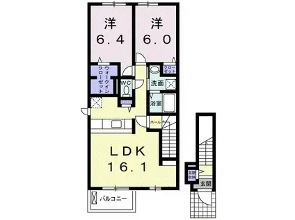 シエル クレール(2LDK/2階)の間取り写真