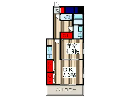 MIYABIビル(1DK/3階)の間取り写真