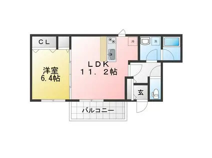 人宿町1丁目マンション(1LDK/4階)の間取り写真