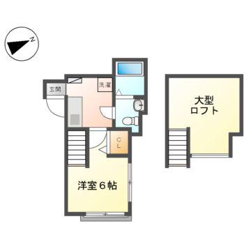 アランチェート矢田(1K/1階)の間取り写真