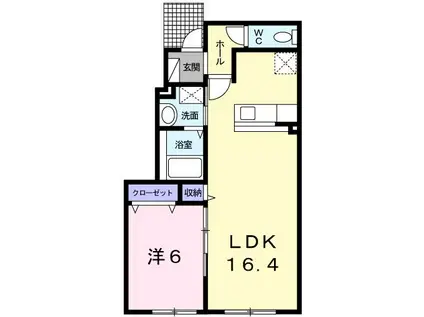 エシャロット(1LDK/1階)の間取り写真