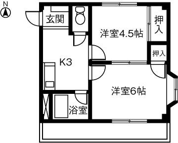 エ・クロール八事(2K/2階)の間取り写真