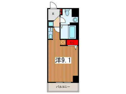 オーキッドレジデンス浦和(ワンルーム/4階)の間取り写真