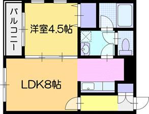 アレックス文京台(1LDK/1階)の間取り写真
