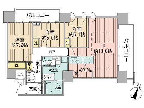 プレミスト円山表参道(3LDK/11階)の間取り写真