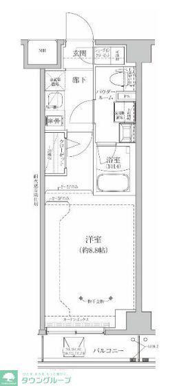 RELUXIA GRANDE 川崎大師公園(1K/5階)の間取り写真