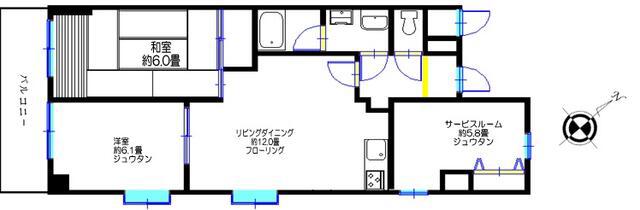 ホーユウパレス横浜羽沢(2SLDK/4階)の間取り写真