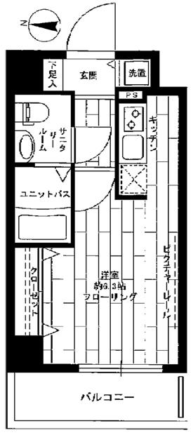 ステージファースト南麻布(1K/12階)の間取り写真