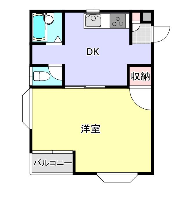 セイラBOX中豊岡II(1K/1階)の間取り写真