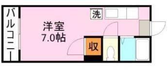 アビターレ新屋敷(ワンルーム/2階)の間取り写真