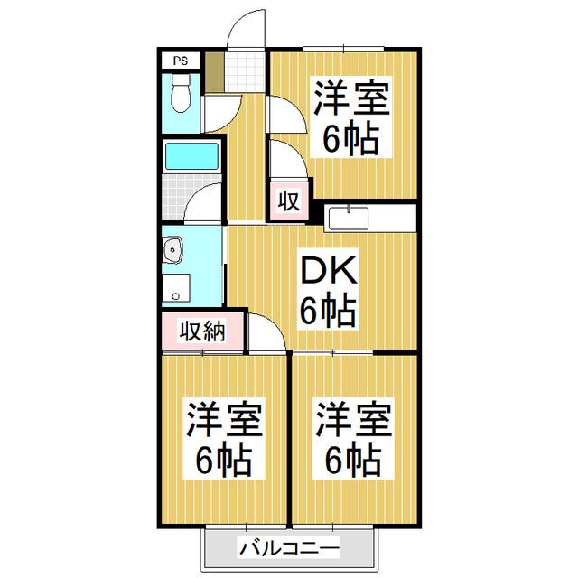 SURPLUS THREEキャッスルトマト(3DK/1階)の間取り写真