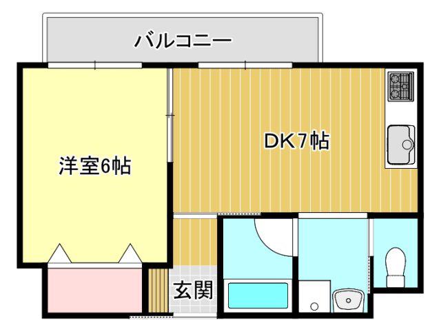 リ・ポーズ21(1DK/8階)の間取り写真