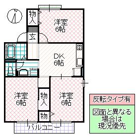 コーラルB(3DK/2階)の間取り写真