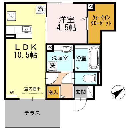 アリオール(1LDK/1階)の間取り写真