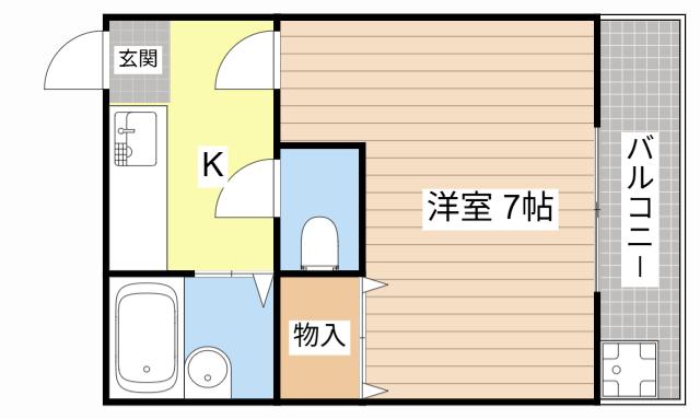 佃コーポII(1K/1階)の間取り写真