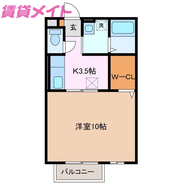 モナリエ・キャンドル(1K/1階)の間取り写真