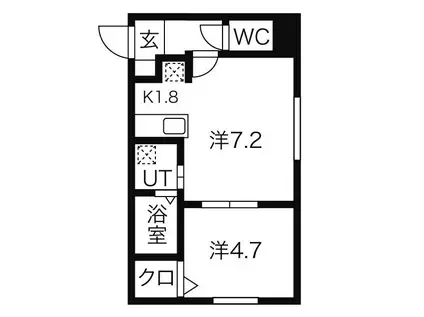 T147(1LDK/4階)の間取り写真