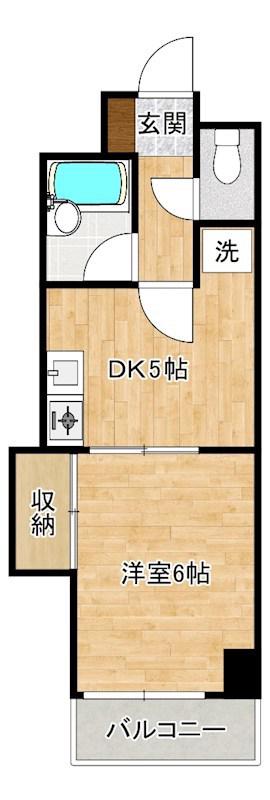 フレール清水(1DK/5階)の間取り写真