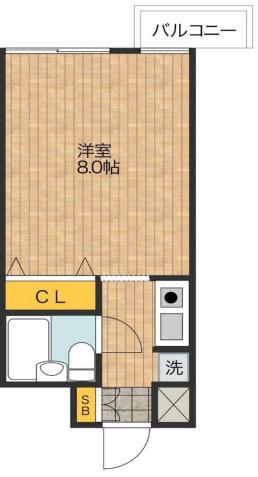 フォレストコート(1K/4階)の間取り写真