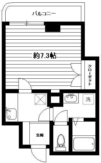 ベルプラザ(1K/2階)の間取り写真