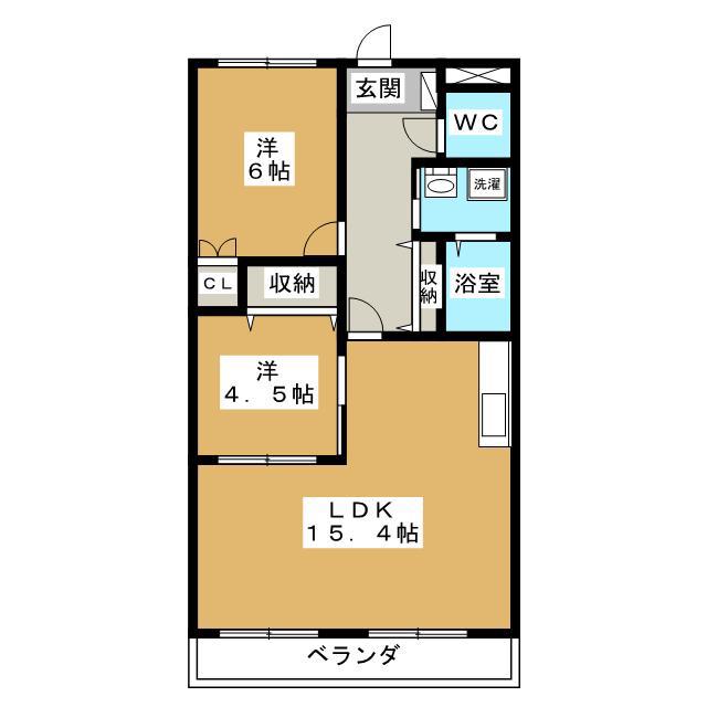 プレステージセピア(2LDK/1階)の間取り写真